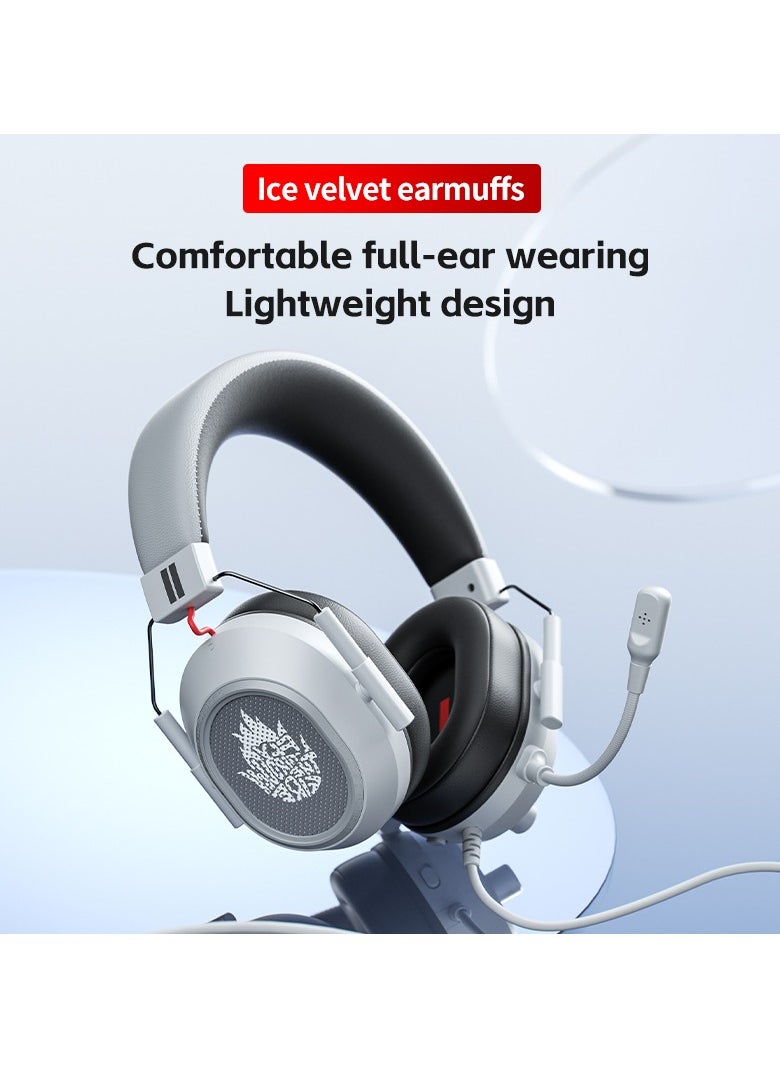 Plextone Plextone G810 ULTRA Gaming Headset with Type-C Connector and USB Port, Connects to Any Audio Device with Gaming Sound Card, Independent Game Effects Adjustment, Built-in One-Click Mute, Enhanced Sound Effects, Supports 40W Fast Charging with Type-C Port During Gaming, In addition, its ergonomic design ensures superior comfort during use, fits all sizes and provides ideal support for your head, Gray  - Image 3