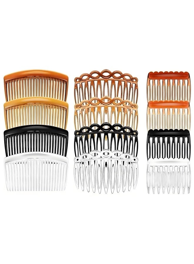 مكمهينغ بوب مجموعة مكونة من 12 قطعة من أمشاط وشرائح الشعر الجانبية الفرنسية للنساء، مثالية للشعر الناعم، مع زخارف ملتوية، إكسسوارات شعر مثالية للفتيات والنساء وإطلالات الزفاف - Image 1