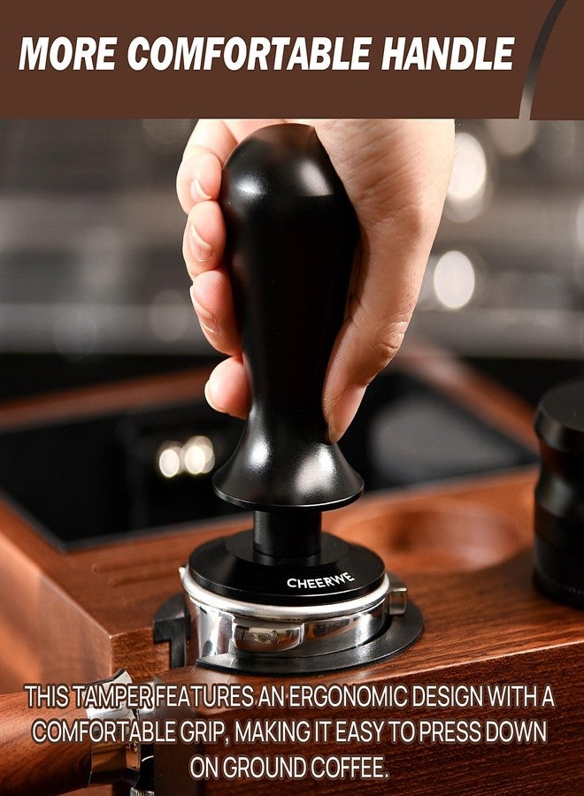 Cheerwe 58mm Espresso Tamper, Daul Spring Loaded Calibrated Tamper, Coffee Tamper for Espresso Machine, 100% Flat Stainless Steel Base Tamper, Barista Tool for Espresso Machine - Image 4