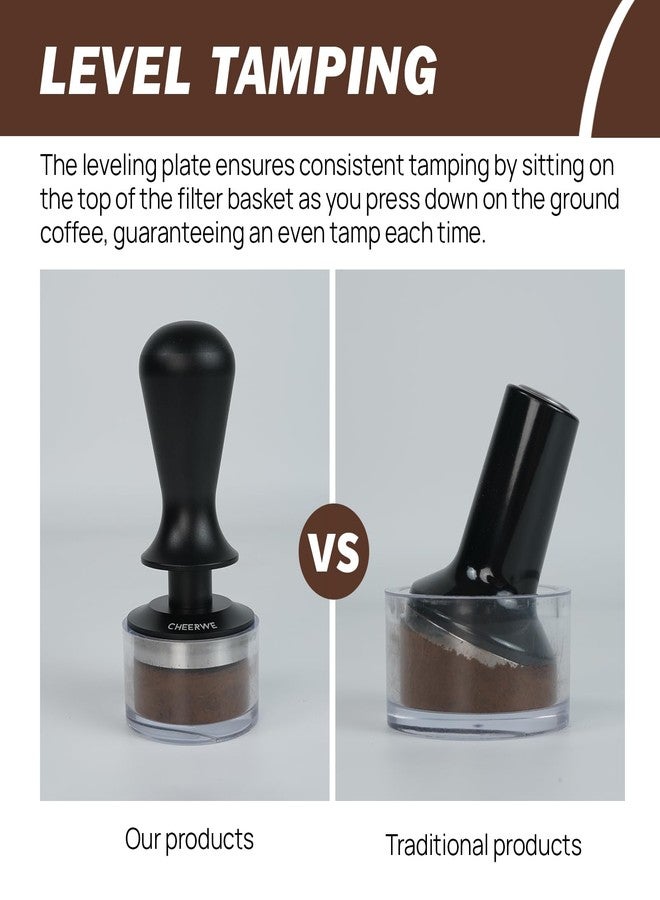 Cheerwe 58mm Espresso Tamper, Daul Spring Loaded Calibrated Tamper, Coffee Tamper for Espresso Machine, 100% Flat Stainless Steel Base Tamper, Barista Tool for Espresso Machine - Image 3