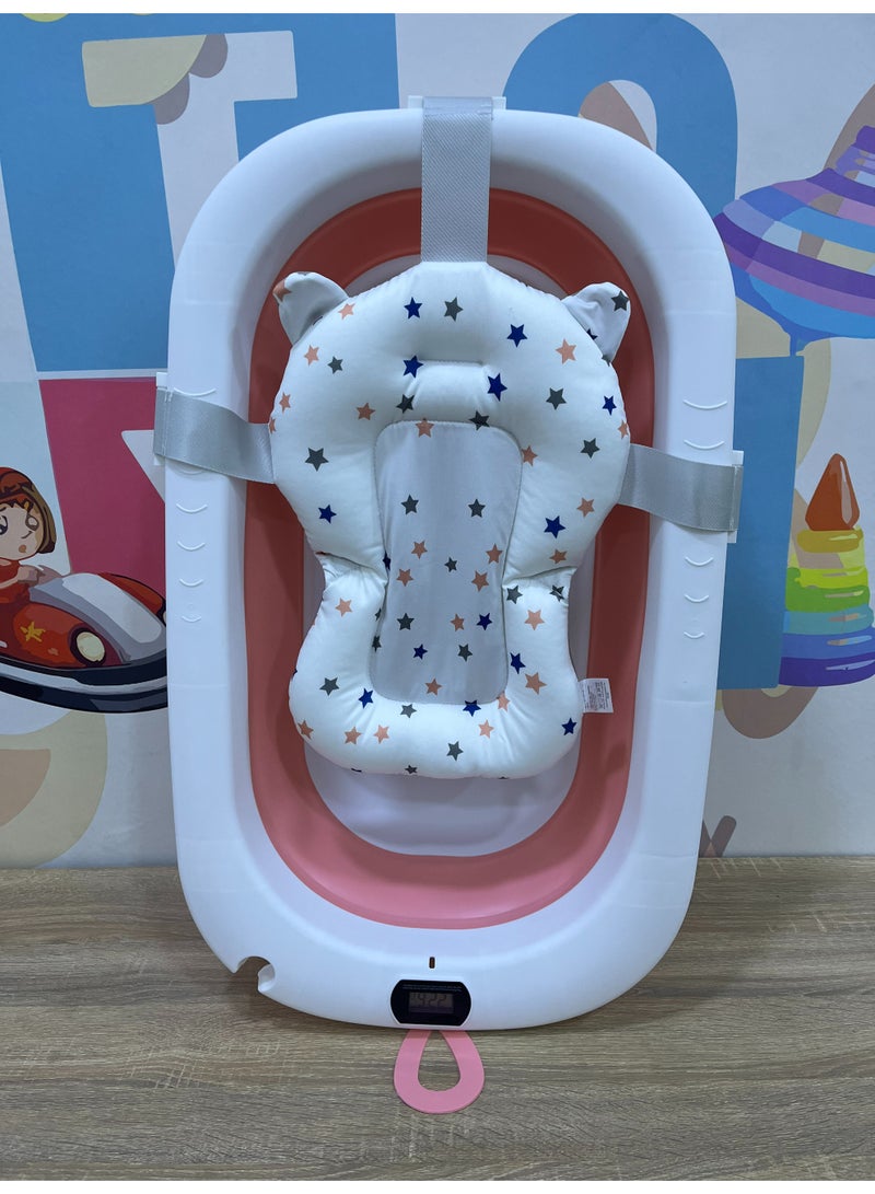Foldable Silicone Baby Bath Tub with Cushion & Built-in Thermometer – Space-Saving, Non-Slip, Easy to Clean – 75×45×20 CM - Image 2