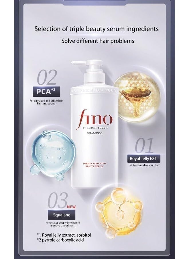 Fino Shiseido  Fino Premium Touch Moist Shampoo 550ml, Conditioner 550ml & Hair Oil 70ml ,Pack of 3 - Image 5