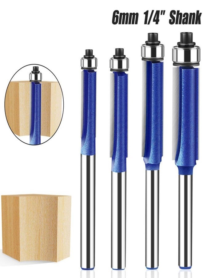 Wolfride 4PCS Flush Trim Router Bit Set 1/4 Inch Shank Top Bearing Flush Trim Router Bit - Image 3