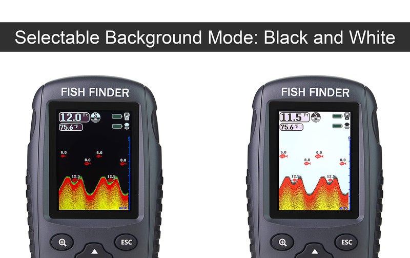 Venterior Portable Rechargeable Fish Finder Wireless Sonar Sensor Fishfinder Depth Locator with Fish Size, Water Temperature, Bottom Contour, Color LCD Display - Image 2
