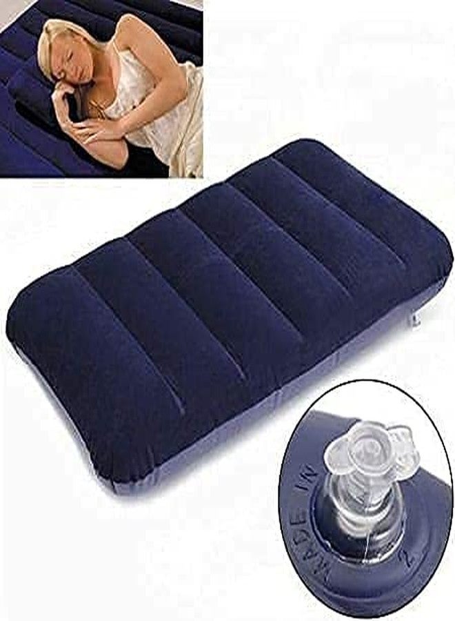 MARK AMPLE Synthetic Inflatable Air Bed Travel Pillow Cushion (Blue) (2) - Image 2