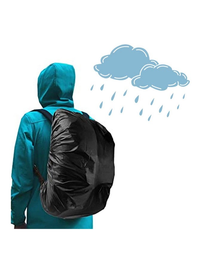 Ervio 1 Compartment Rain Cover for Backpack 35L Waterproof Bag Cover for School Laptop Trekking Bag | Rainproof Dustproof Backpack Cover Free Size for Men Women Travel Outdoor, Black - Image 3