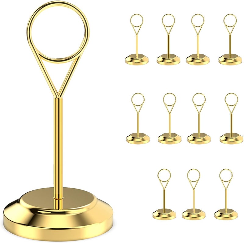 Radezon 12 Pcs 4inch Premium Table Number Holders, Place Card Holders, Sturdy Table Card Holders for Weddings, Birthday Party - Image 1