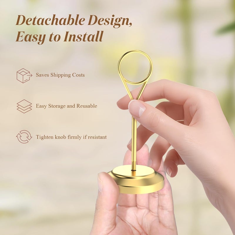Radezon 12 Pcs 4inch Premium Table Number Holders, Place Card Holders, Sturdy Table Card Holders for Weddings, Birthday Party - Image 4