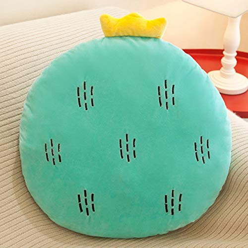 Peach Cuddle Velvet Fruit Shaped Cushion for Kids Room, Living Room, Bedroom, Nursery Decor (16x16 inch, Green) - Image 1