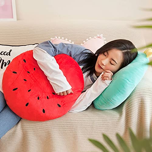 Peach Cuddle Velvet Fruit Shaped Cushion for Kids Room, Living Room, Bedroom, Nursery Decor (16x16 inch, Green) - Image 5