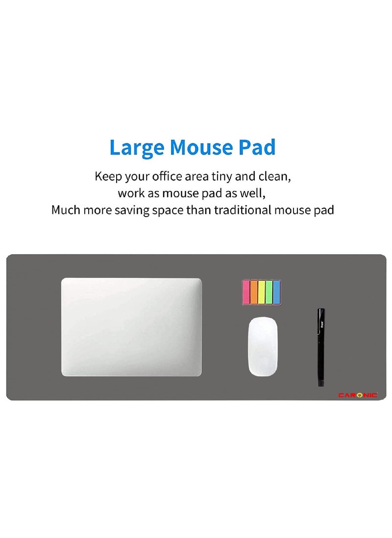 CARONIC - Large Gaming Mouse Pad with Superior Micro Weave Cloth Extended Desk Mousepad with Stitched Edges Non-Slip Base Water Resist Keyboard Pad For Gamer And Office Home Grey - Image 1