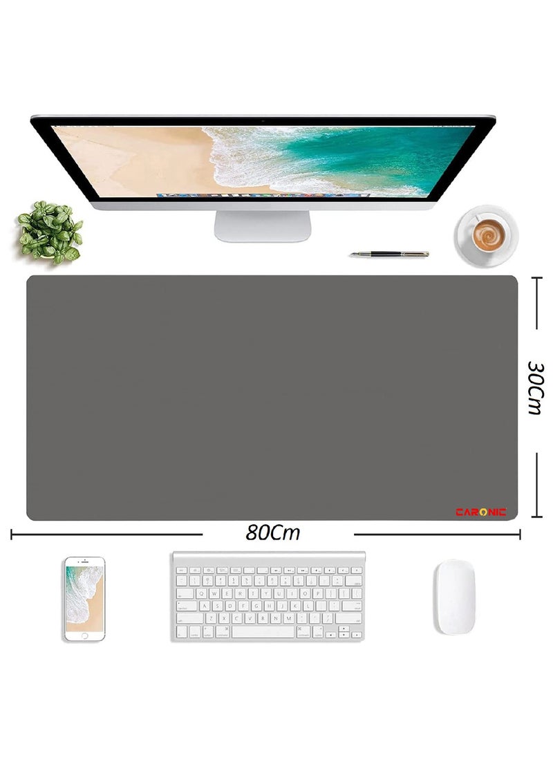 CARONIC - Large Gaming Mouse Pad with Superior Micro Weave Cloth Extended Desk Mousepad with Stitched Edges Non-Slip Base Water Resist Keyboard Pad For Gamer And Office Home Grey - Image 1