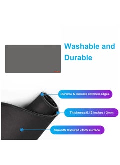CARONIC Large Gaming Mouse Pad with Superior Micro Weave Cloth Extended Desk Mousepad with Stitched Edges Non-Slip Base Water Resist Keyboard Pad For Gamer And Office Home Grey  - Image 5