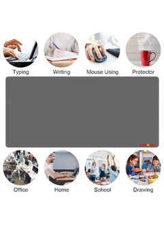 CARONIC Large Gaming Mouse Pad with Superior Micro Weave Cloth Extended Desk Mousepad with Stitched Edges Non-Slip Base Water Resist Keyboard Pad For Gamer And Office Home Grey  - Image 2