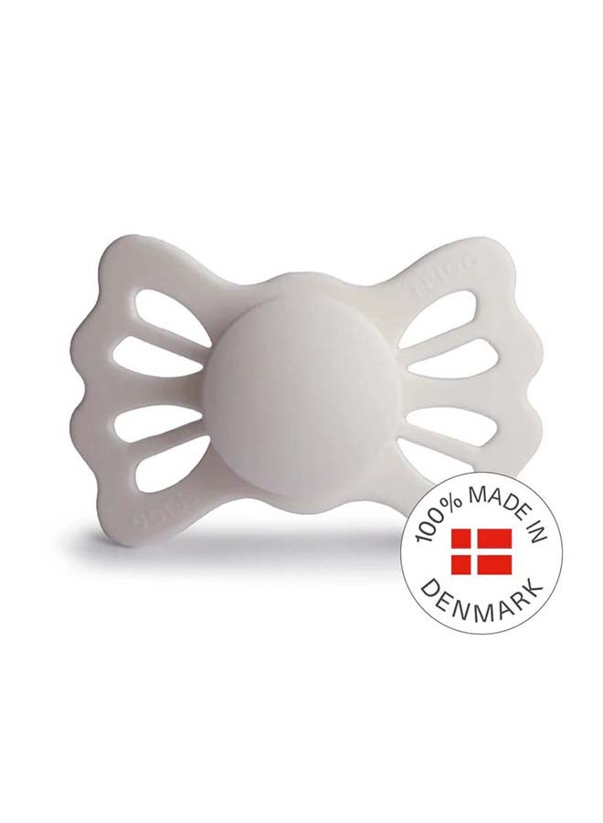 FRIGG Lucky Symmetrical Silicone Baby Pacifier 6-18M 1-Pack Silver Gray - Size 2