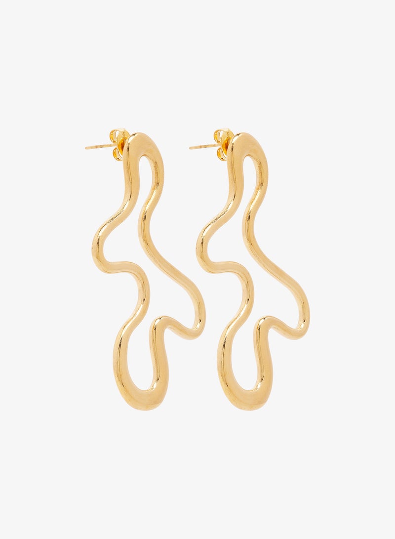 Ginger Asymmetrical Gold Earrings - Image 1