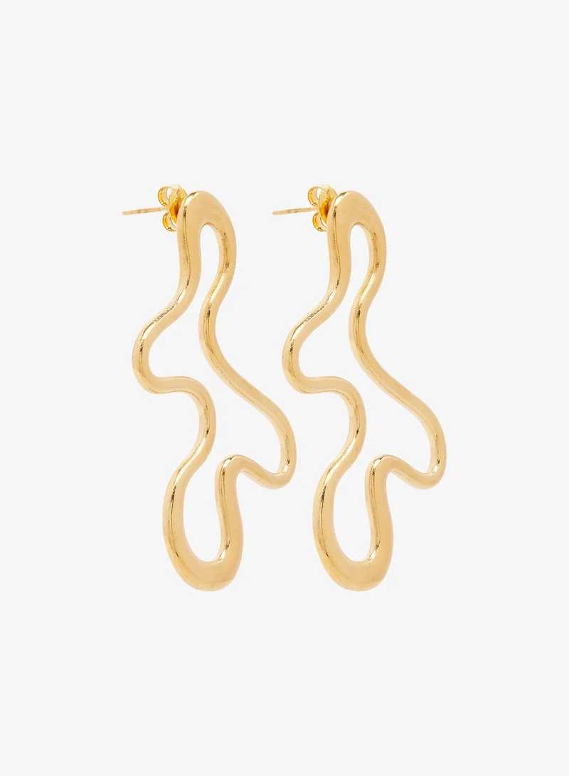 Ginger Gold Asymmetrical Gold Earrings for Women | Best Price UAE
