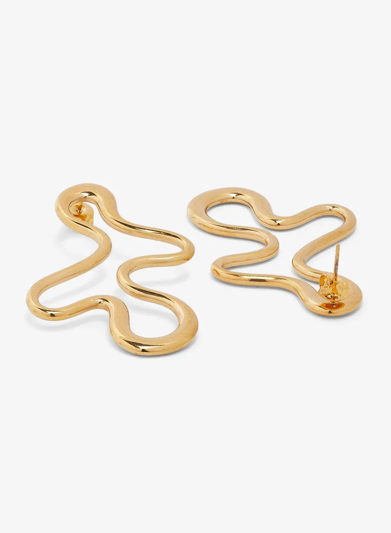 Ginger Gold Asymmetrical Gold Earrings for Women | Best Price UAE