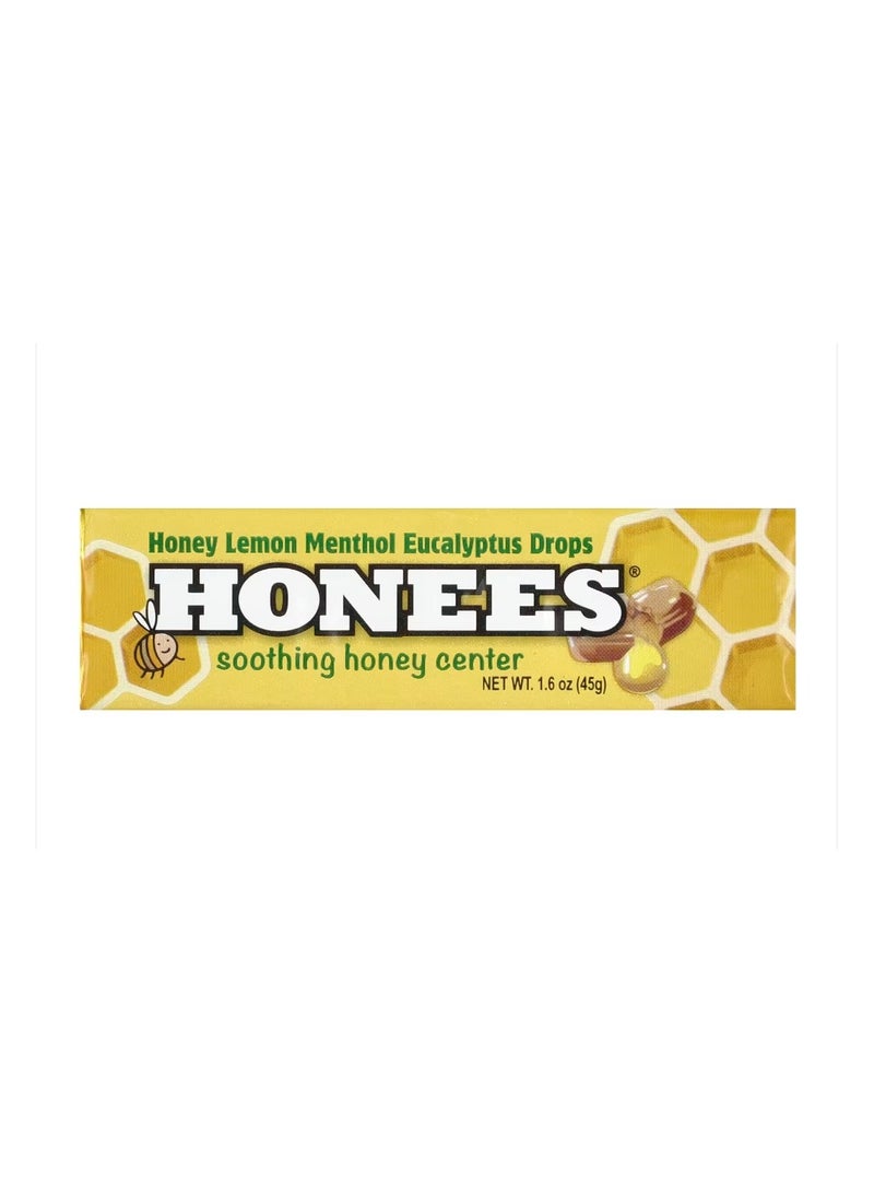 Honees Honey Lemon Menthol Eucalyptus Drops 1.6 oz (45 g) - Image 1