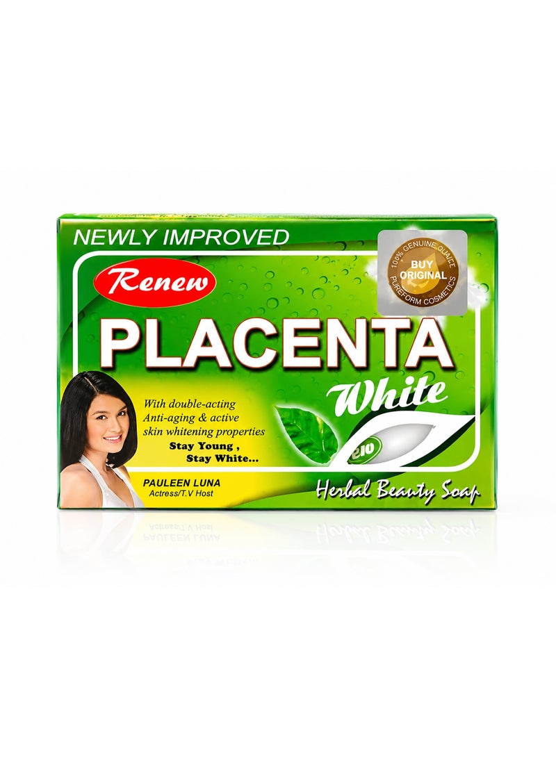 Renew Placenta White Herbal Beauty Soap, Anti-Aging & Skin Whitening - Image 1