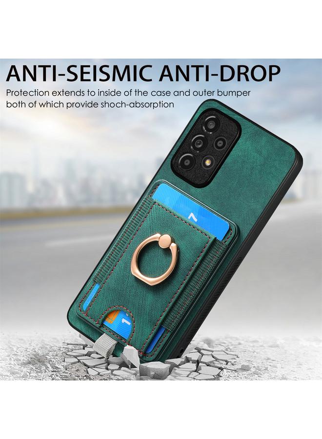 اس-توب جراب هاتف جلدي بتصميم ريترو قابل للفصل مع حقيبة بطاقات مغناطيسية لهاتف Samsung Galaxy A31 - Image 5