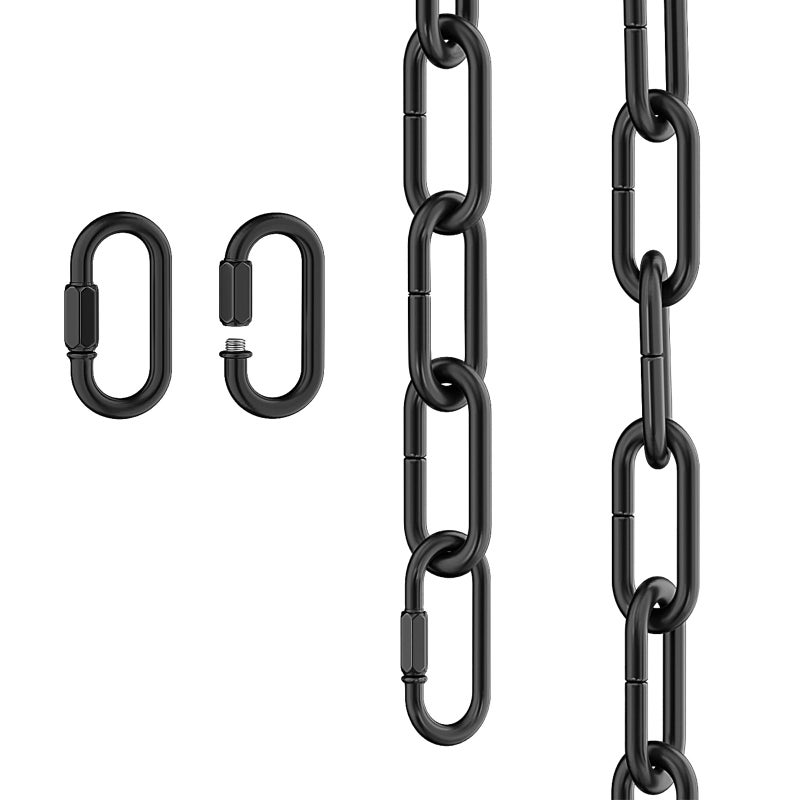 garini 6 Feet Industrial Black Light Fixture Chain Adjustable Metal Pendant Chandelier Chain Extension with Detachable Link Maximum Load is 66 Pounds