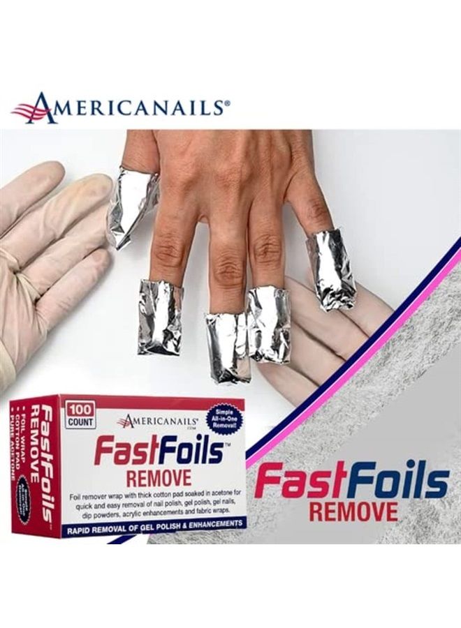 AMERICANAILS .COM Americanails FastFoils 100 ct, One Step Gel Polish Foil Remover Wraps, All-In-One Foil Remover With Thick Cotton Pad & Pure Acetone, Remove Nail Polish, Gel Polish, Gel Nails, Acrylic Nails, Dip Nails - Image 5
