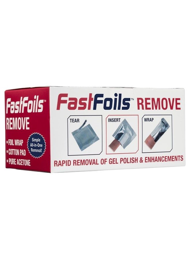 AMERICANAILS .COM Americanails FastFoils 100 ct, One Step Gel Polish Foil Remover Wraps, All-In-One Foil Remover With Thick Cotton Pad & Pure Acetone, Remove Nail Polish, Gel Polish, Gel Nails, Acrylic Nails, Dip Nails - Image 2