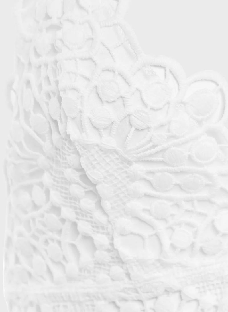 FOREVER 21 Lace Detail Halter Neck Plunge Bra