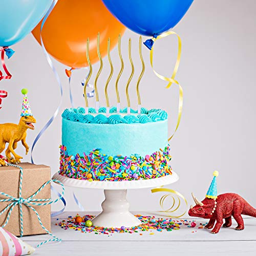 BBTO 48 Pieces Twisty Birthday Spiral Cake Candles with Holders Long Thin Curly Coil Metallic Cake Cupcake Candles for Birthday Wedding Party Decoration(Metallic Gold) - Image 4