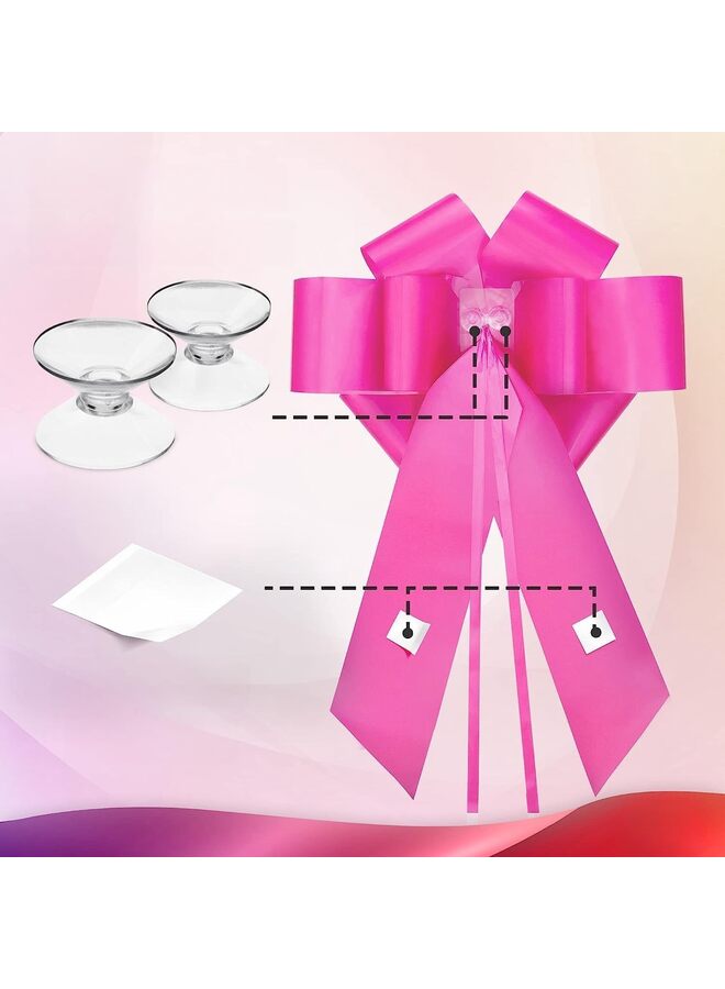 Pull Bows, Gift Bows Giant Bow for Car Birthday Bow, Bow for Gifts for Present Bouquet Floral Arrangements Birthday Wedding Decoration(PINK) - Image 5