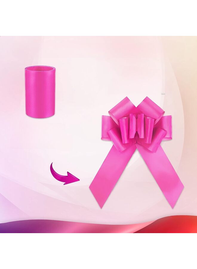 Pull Bows, Gift Bows Giant Bow for Car Birthday Bow, Bow for Gifts for Present Bouquet Floral Arrangements Birthday Wedding Decoration(PINK) - Image 4