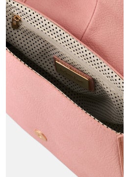 Moda Luxe Women Textured Cross Body Bag 20 H x 26 L x 9 W cm, Pink  - Image 4