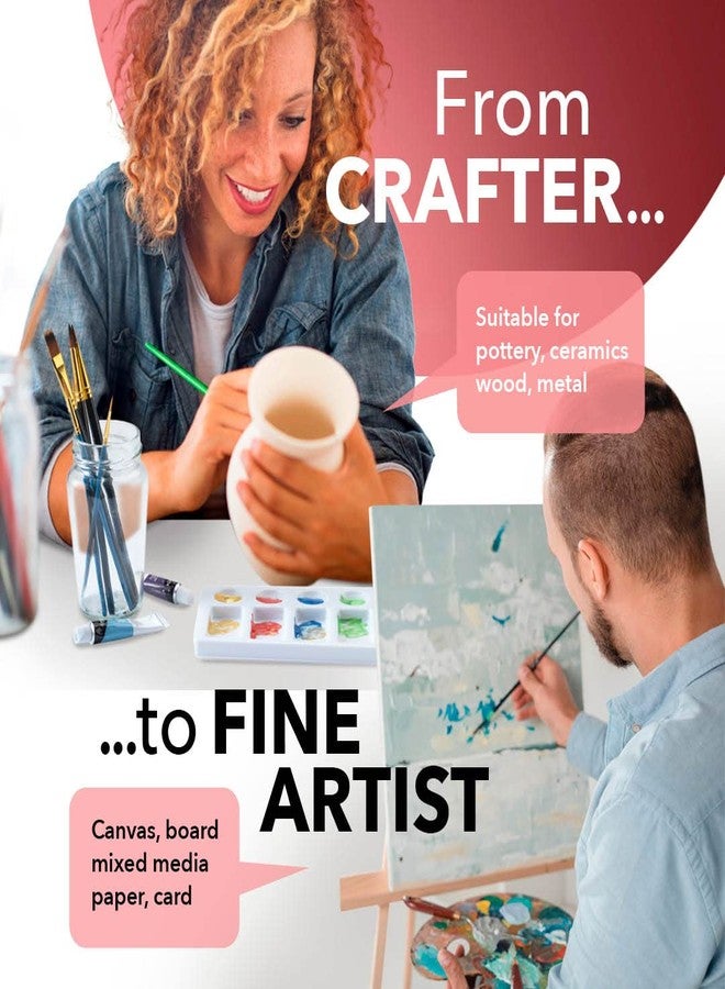 Castle Art Supplies 24 Piece Metallic Acrylic Tube Set | 24 X 12ML Tubes for Adult Artists, Beginners and Crafters, Add Shimmering Quality on Variety of Surfaces | in Strong Beautifully Presented Box - Image 3