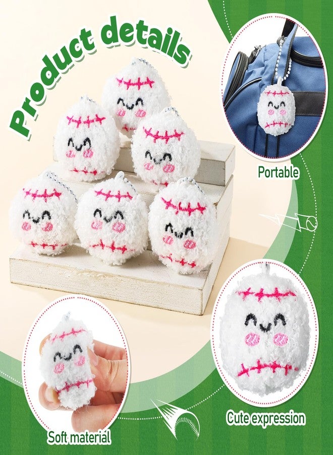Simgoing 15 Pcs Sports Ball Gifts Bulk Mini Plush Keychain Funny Sport Ball Accessories Players Lovers Gift Carnival Favors, Multicolor, approximately 1.97 inch in diameter - Image 3