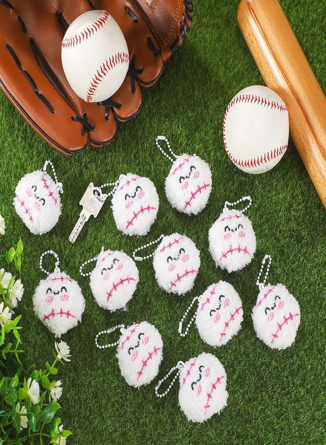 Simgoing 15 Pcs Sports Ball Gifts Bulk Mini Plush Keychain Funny Sport Ball Accessories Players Lovers Gift Carnival Favors, Multicolor, approximately 1.97 inch in diameter - Image 4