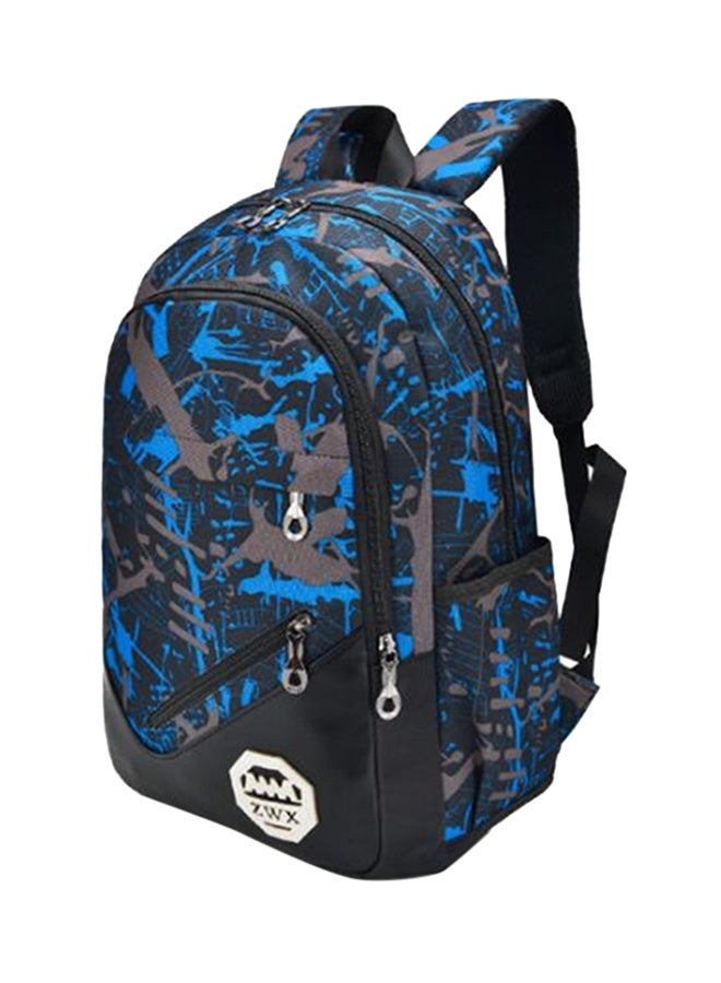 3-Piece Brief Capacity Preppy Backpack Set Blue/Black/Grey - Image 3