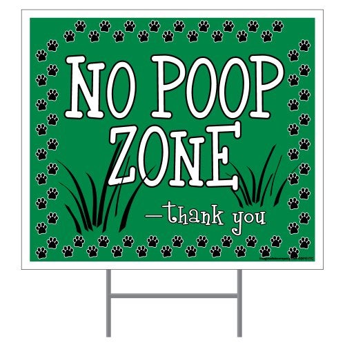 Imagine This Imagine This No Poop Zone Yard Sign, Green  - Image 1