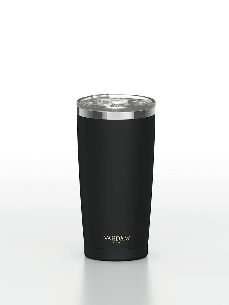 VAHDAM, Stainless Steel Tumbler (500ml) Black | Vacuum Insulated, Double Wall, Sweat-Proof Sipper with Lid for Hot and Cold Drinks | Coffee Mug - Image 1
