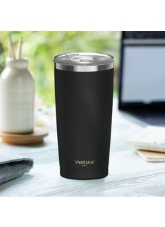 VAHDAM VAHDAM, Stainless Steel Tumbler (500ml) Black | Vacuum Insulated, Double Wall, Sweat-Proof Sipper with Lid for Hot and Cold Drinks | Coffee Mug  - Image 4