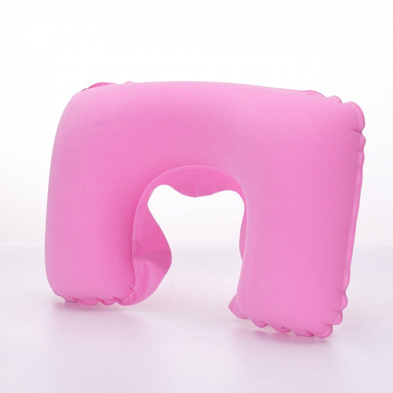 Flocked Velvet Set Inflatable Pillow Outdoor Nap Travel Pillow Neck Pillow Pillow U Pillow U-Shaped Pillow U-Shaped Pillow U-Shaped Pillow - Image 1