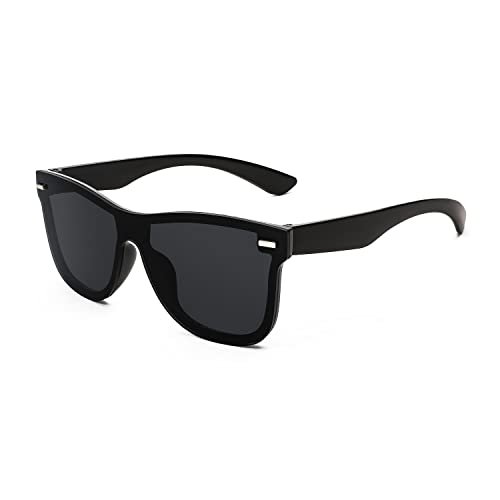 FEISEDY Trendy Rimless Mirrored One Piece Lens Sunglasses Reflective Sun Glasses B4114 - Image 1