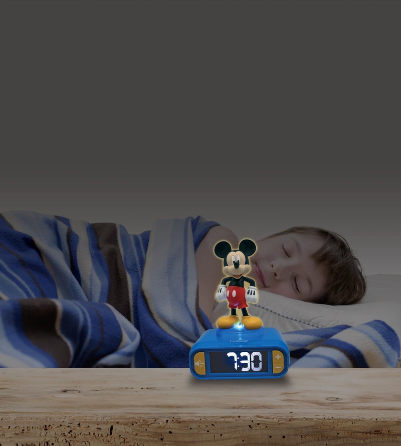LEXiBOOK, Disney Mickey, Mickey Nightlight Alarm Clock, Sounds and Melodies, LCD Backlit Screen, Luminous, Snooze, Blue, RL800MCH - Image 5