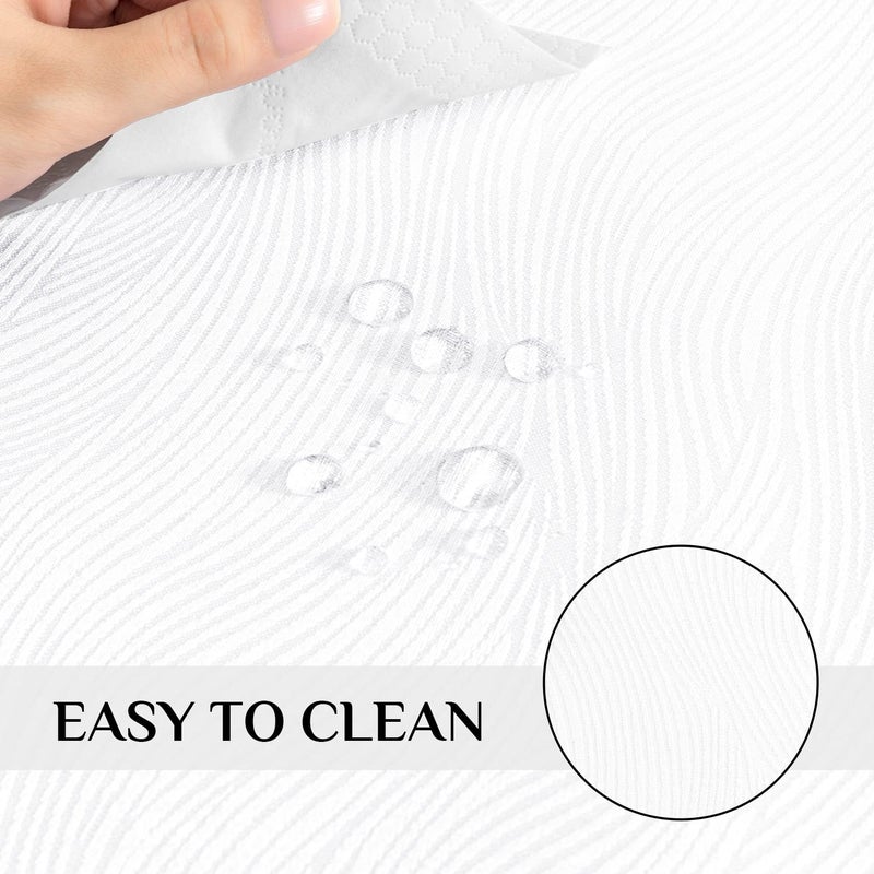 Softalker Jacquard Rectangle Tablecloth - Swirl Design Waterproof Stain Resistant Table Cover Wrinkle Free Heavy Weight Table Cloths for Dining and Kitchen (52 x 70 Inch  White) - Image 4