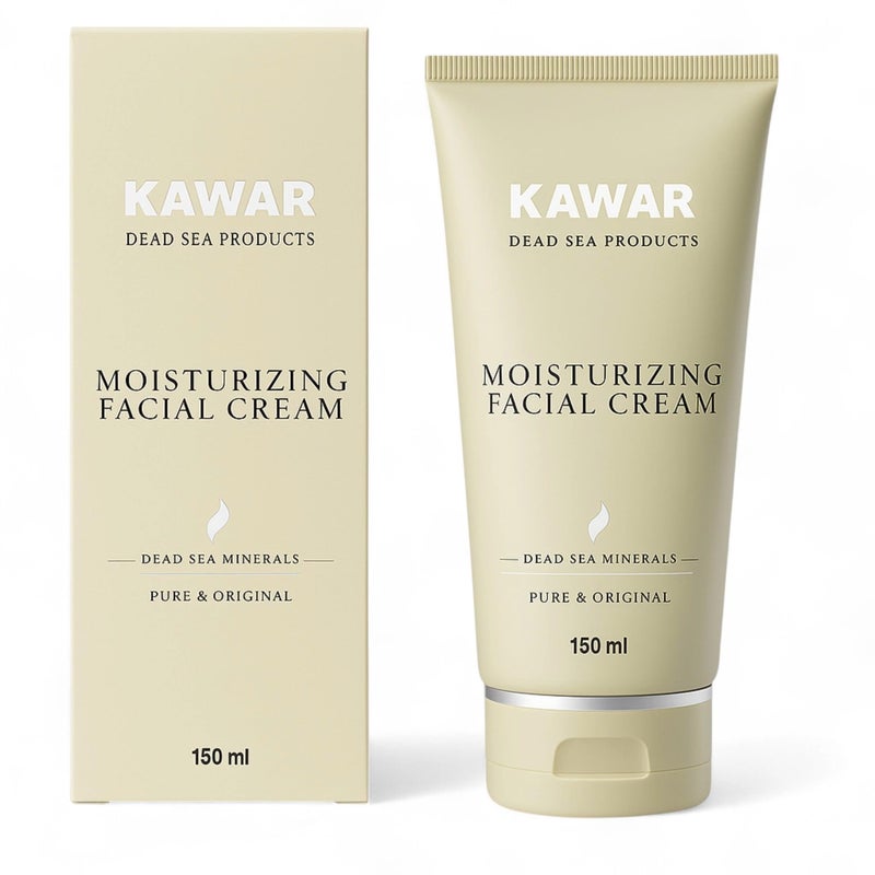 KAWAR Dead Sea Face Moisturizer with Hyaluronic Acid, Niacinamide & Ceramides, Skin Feels Softer and Smoother, Long-Lasting Hydration, Fast-Absorbing, Vegan Moisturizer for Men & Women, 5.1 fl oz - Image 1