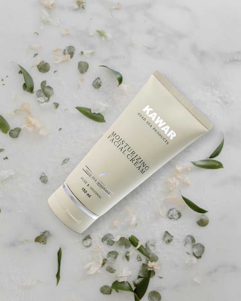 KAWAR Dead Sea Face Moisturizer with Hyaluronic Acid, Niacinamide & Ceramides, Skin Feels Softer and Smoother, Long-Lasting Hydration, Fast-Absorbing, Vegan Moisturizer for Men & Women, 5.1 fl oz - Image 5