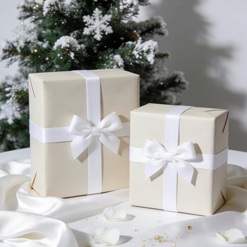 SUTOUG White Satin Ribbon 1-1/2 Inch x 2 Rolls White Wide Satin Fabric Ribbon for Gift Packaging, Christmas, Wedding, Flower Bouquet, Holiday Party, Invitation - Image 3