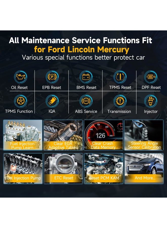 Ancel FD700 All System OBD2 Scanner fit for Ford Vehicles Automotive Code Reader Diagnostic Scan Tool with SRS SAS Calibration Oil TPMS IQA EPB BMS DPF Regen EGR Reset - Image 3