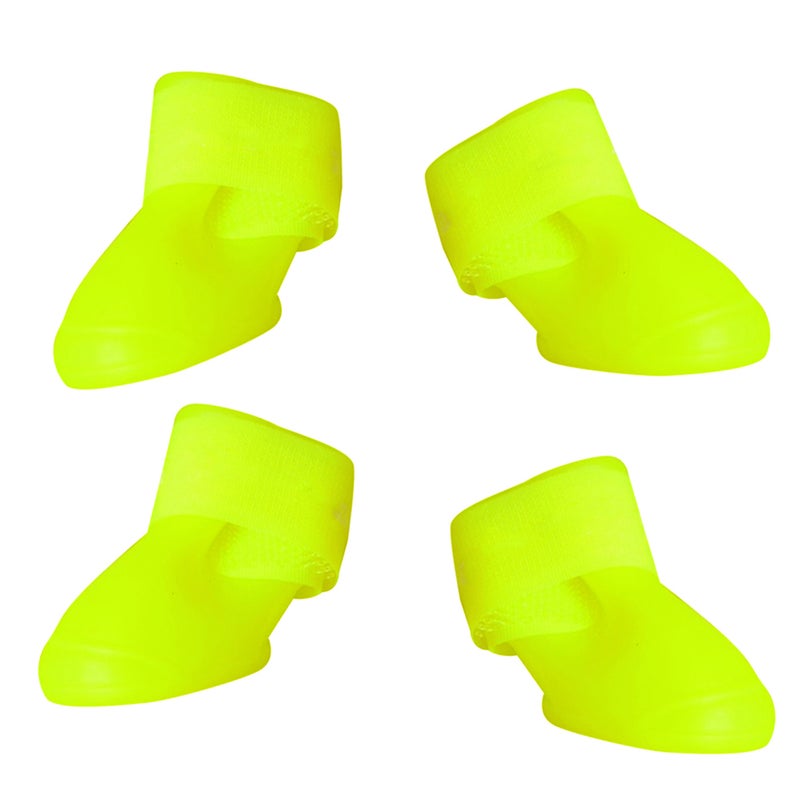 Little Pet Dog Puppy Anti- Rain Snow Boots Candy Colors Rubber Boots Shoes - Size (Yellow) - Image 1