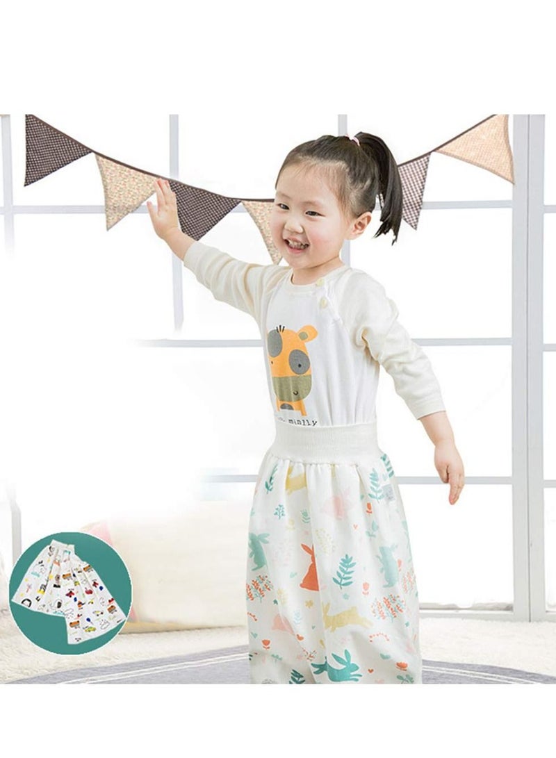 SYOSI Cactus Diaper Skirt Short, 2 in 1 for Kids, Diaper Skirt Potty Training for Toddlers, Anti Bed-Wetting Washable Reusable Cotton Bamboo Fiber Waterproof Bed Clothes, for 0-4 Year Old Baby Girls Boys  - Image 4